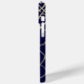 Coques Case-Mate iPhone Black Peacock Swirl de la Marine d'or (Verso / Gauche)