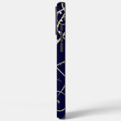 Coques Case-Mate iPhone Black Peacock Swirl de la Marine d'or (Verso / Gauche)