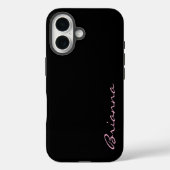 Coques Case-Mate iPhone Black Personalized Name Pink Text  (Verso)
