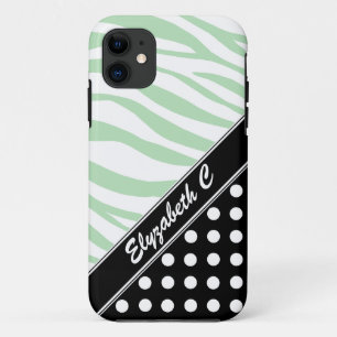 Etui iPhone Case-Mate Black Polka Dot Green Zebra Imprimer iPhone 5 Coqu