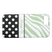 Coques Case-Mate iPhone Black Polka Dot Green Zebra Imprimer iPhone 7 Coqu (Dos (Horizontal))