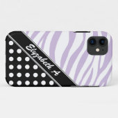 Coques Case-Mate iPhone Black Polka Dot Purple Zebra Imprimer iPhone 5 Coq (Dos (Horizontal))
