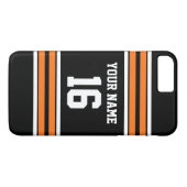 Coques Case-Mate iPhone Black Pumpkn Orange Team Jersey Numéro personnalis (Dos (Horizontal))