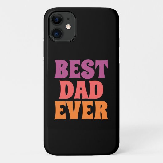Coques Case-Mate iPhone black &purple retro best dad ever csript (Dos)