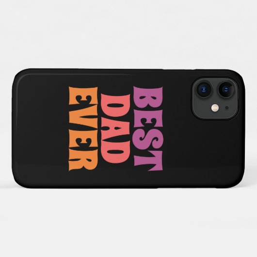 Coques Case-Mate iPhone  black &purple retro best dad ever csript (Dos (Horizontal))