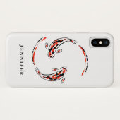 Coques Case-Mate iPhone Black & Red Japanese Koi Fish Artistic (Dos (Horizontal))