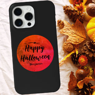 Coque iPhone 15 Pro Max Black Red Moon Gothique Horreur Horreur Happy Hall