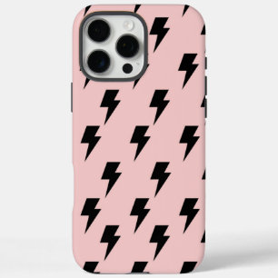 Coques iPhone 16 Pro Max Black Rose Lightning Y2K Indie Protection élégante