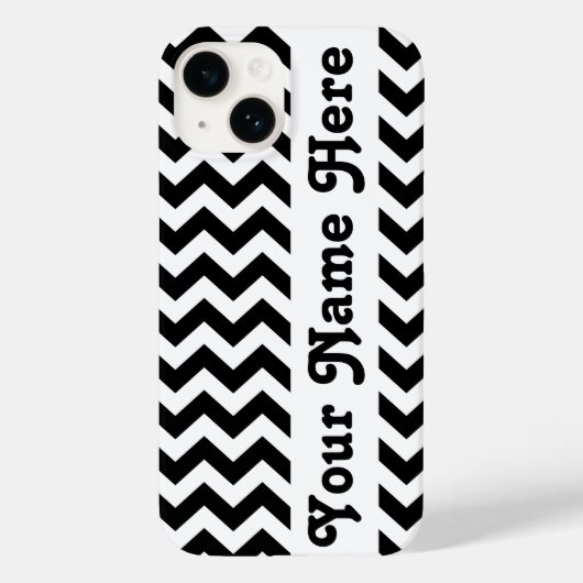 Coques Case-Mate iPhone Black Safari Chevron avec nom personnalisable (Verso)