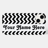 Coques Case-Mate iPhone Black Safari Chevron avec nom personnalisable (Verso (horizontal))