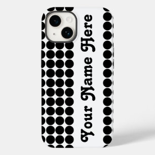 Coque Pour iPhone 14 Black Safari Dot avec nom