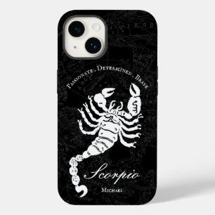 Coque Pour iPhone 14 Black Scorpio Zodiac Astrologie Personnalité Perso