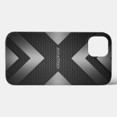 Coques Case-Mate iPhone Black Simple Metallic (Verso (horizontal))