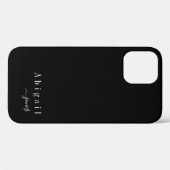 Coques Case-Mate iPhone Black Simple Script Name élégant personnalisé (Verso (horizontal))