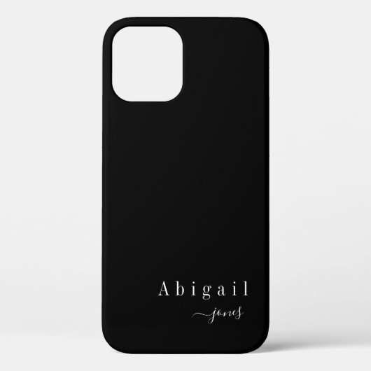Coques Case-Mate iPhone Black Simple Script Name élégant personnalisé (Verso)