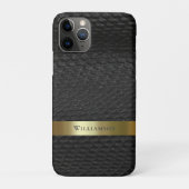 Coques Case-Mate iPhone Black Snakeskin Digital Leather Gold Metal (Dos)
