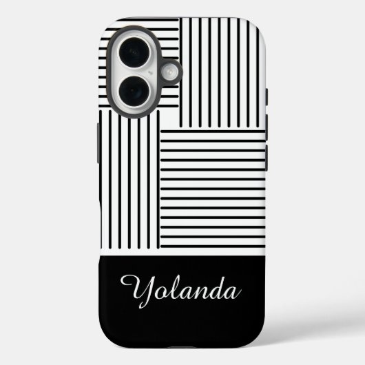 Coques Case-Mate iPhone Black Stripes with Name  (Verso)