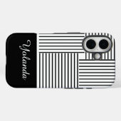 Coques Case-Mate iPhone Black Stripes with Name  (Verso (horizontal))