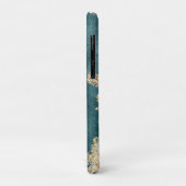 Coques Case-Mate iPhone *~* Black Turquoise Moss Agate Geode Gold Parties  (Dos/Gauche)