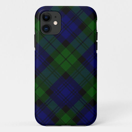 Coques Case-Mate iPhone Black Watch Tartan bleu vert Plaid (Dos)