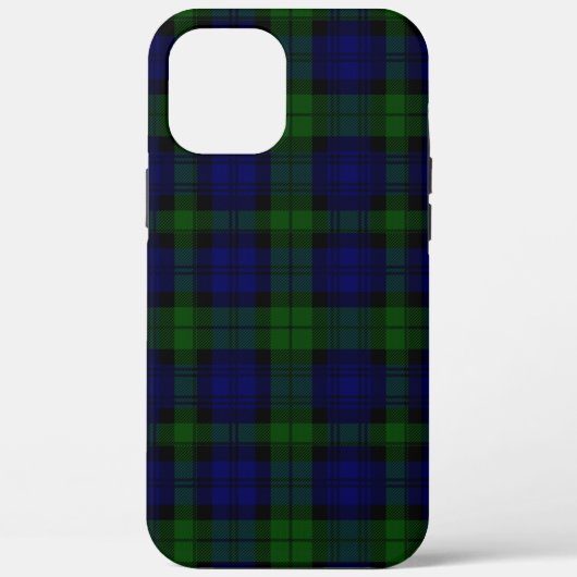 Coques Case-Mate iPhone Black Watch Tartan bleu vert Plaid (Verso)