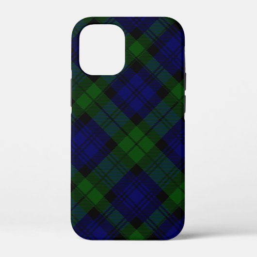 Coques Case-Mate iPhone Black Watch Tartan bleu vert Plaid (Verso)
