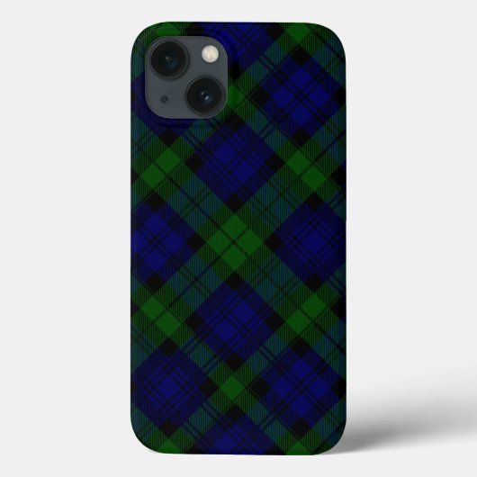 Coques Case-Mate iPhone Black Watch Tartan bleu vert Plaid (Verso)