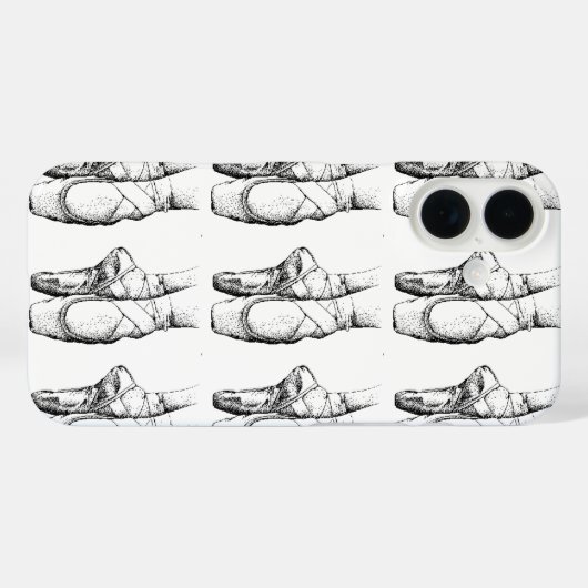 Coques Case-Mate iPhone Black & White Ballet Slipper (Verso (horizontal))