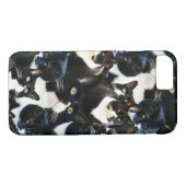 Coques Case-Mate iPhone Black White Cat Madness (Dos (Horizontal))
