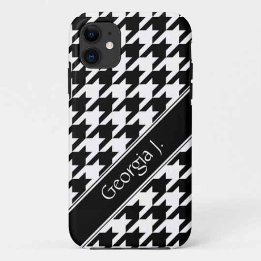 Coques Case-Mate iPhone Black & White Houndstooth personnalisé iPhone 5 Co (Dos)