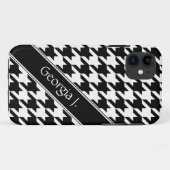 Coques Case-Mate iPhone Black & White Houndstooth personnalisé iPhone 5 Co (Dos (Horizontal))