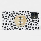 Coques Case-Mate iPhone Black White Spots Motif Gold Monogramme (Dos (Horizontal))