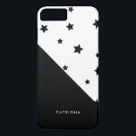 Coque iPhone 7 Plus Black & White Stars Patten Abtract Personnalisé<br><div class="desc">Coque iphone moderne avec des étoiles noires motif. Ce coque personnalisable sera parfait comme cadeau.</div>