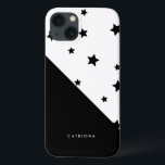 Etui iPhone 13 Black & White Stars Patten Abtract Personnalisé<br><div class="desc">Coque ipad moderne avec des étoiles noires motif. Ce coque personnalisable sera parfait comme cadeau.</div>
