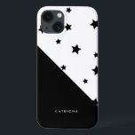 Etui iPhone 13 Black & White Stars Patten Abtract Personnalisé<br><div class="desc">Coque ipad moderne avec des étoiles noires motif. Ce coque personnalisable sera parfait comme cadeau.</div>