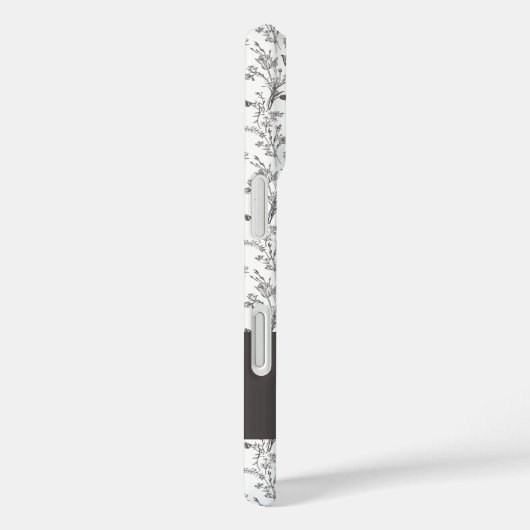 Coques Case-Mate iPhone Black White Toile Floral Custom Name (Verso / Droite)