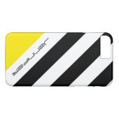 Coques Case-Mate iPhone Black, White, Yellow Stripe Chic Minimum Nom (Dos (Horizontal))