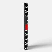Coques Case-Mate iPhone Black Wht Houndstooth #2 Nom rouge Monogramme (Verso / Droite)