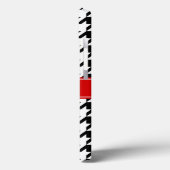 Coques Case-Mate iPhone Black Wht Houndstooth #2 Nom rouge Monogramme (Verso / Gauche)
