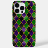 COQUES Case-Mate iPhone BLACKPURPLE OR VERT MARDI GRAS DIAMONEN MOTIF (Verso)