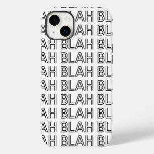 Coque Pour iPhone 14 Plus BLAH BLAH BLAH noir et blanc Typographie
