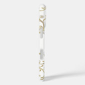 Coques Case-Mate iPhone Blanc Argent Or Diamant Fleur Bijou (Verso / Droite)