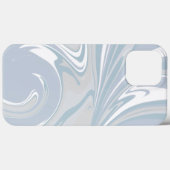 Coques Case-Mate iPhone Blanc Bleu Abstrait Vagues Inspirivi Moderne (Verso (horizontal))