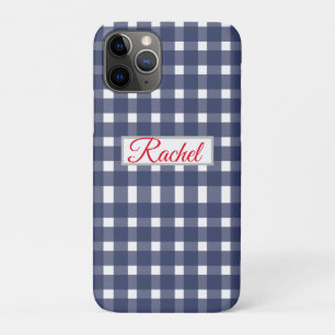 Case-Mate iPhone Case Blanc bleu En vichy personnalisé
