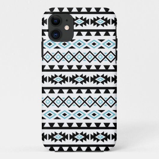 Coques Case-Mate iPhone Blanc bleu noir du motif II stylisé d'Aztèque (Dos)
