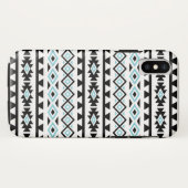 Coques Case-Mate iPhone Blanc bleu noir du motif II stylisé d'Aztèque (Dos (Horizontal))