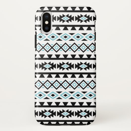 Coques Case-Mate iPhone Blanc bleu noir du motif II stylisé d'Aztèque (Dos)