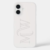 Coques Case-Mate iPhone Blanc cassé Grandes Initiales Monogramme Simple Mi (Verso)