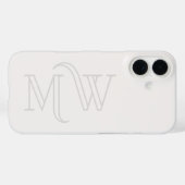 Coques Case-Mate iPhone Blanc cassé Grandes Initiales Monogramme Simple Mi (Verso (horizontal))