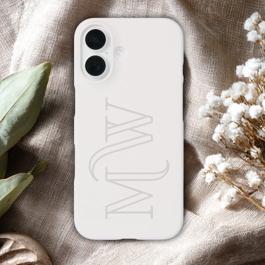 Coques Case-Mate iPhone Blanc cassé Grandes Initiales Monogramme Simple Mi